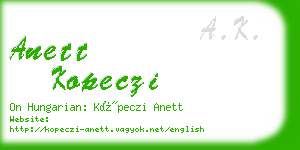 anett kopeczi business card